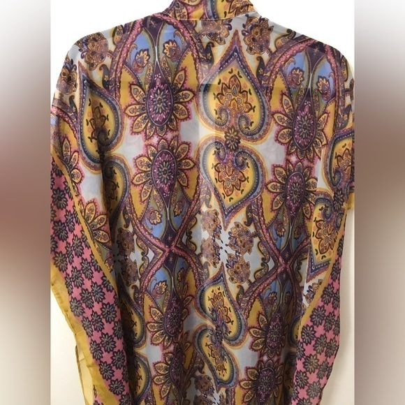 David And Young Womens Semi Sheer Paisley Print Flowy Lightweight Kimono Size OS - Picture 13 of 15